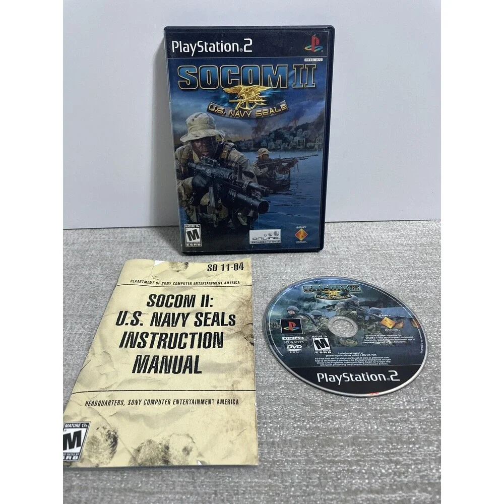 SOCOM II: U.S. Navy SEALs (Sony PlayStation 2, 2003) CIB Tested